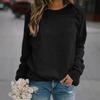 Women's Crew Neck Long Sleeve T Shirt Loose Fit Casual Solid Color Basic Top Daily Pullover Tee