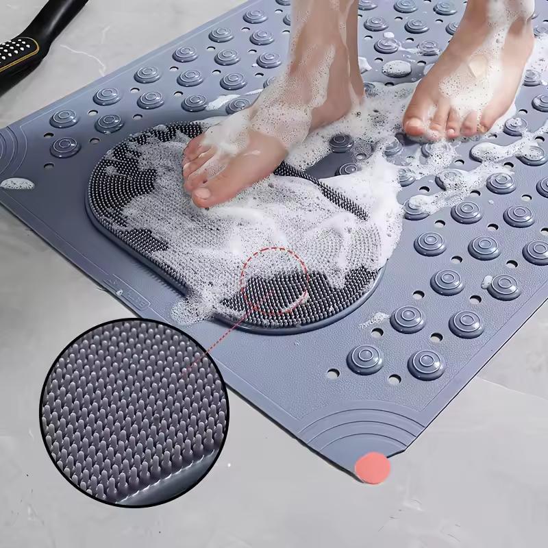 Non-Slip PVC Bath Mat  Rectangular Massage Shower and Bathroom Safety Rug