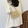 This Year, the Popular Woven Small Bag Women's 2025 New Fashion Shoulder Messenger Bag Personalized Lock Straw Square Bag