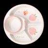 8.4 Inch Ceramic Dividing Plates Household Japanese New High Aesthetic Cartoon Print Dining Tableware Weight Loss Creative Dish