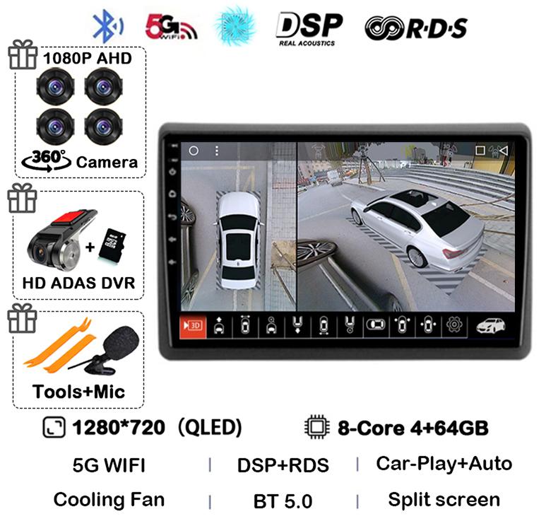 Android 14 Carplay Auto Car Radio Multimedia Player For Renault Master Nissan NV400 Opel Movano 2010-2021 Stereo GPS Wifi+4G DSP