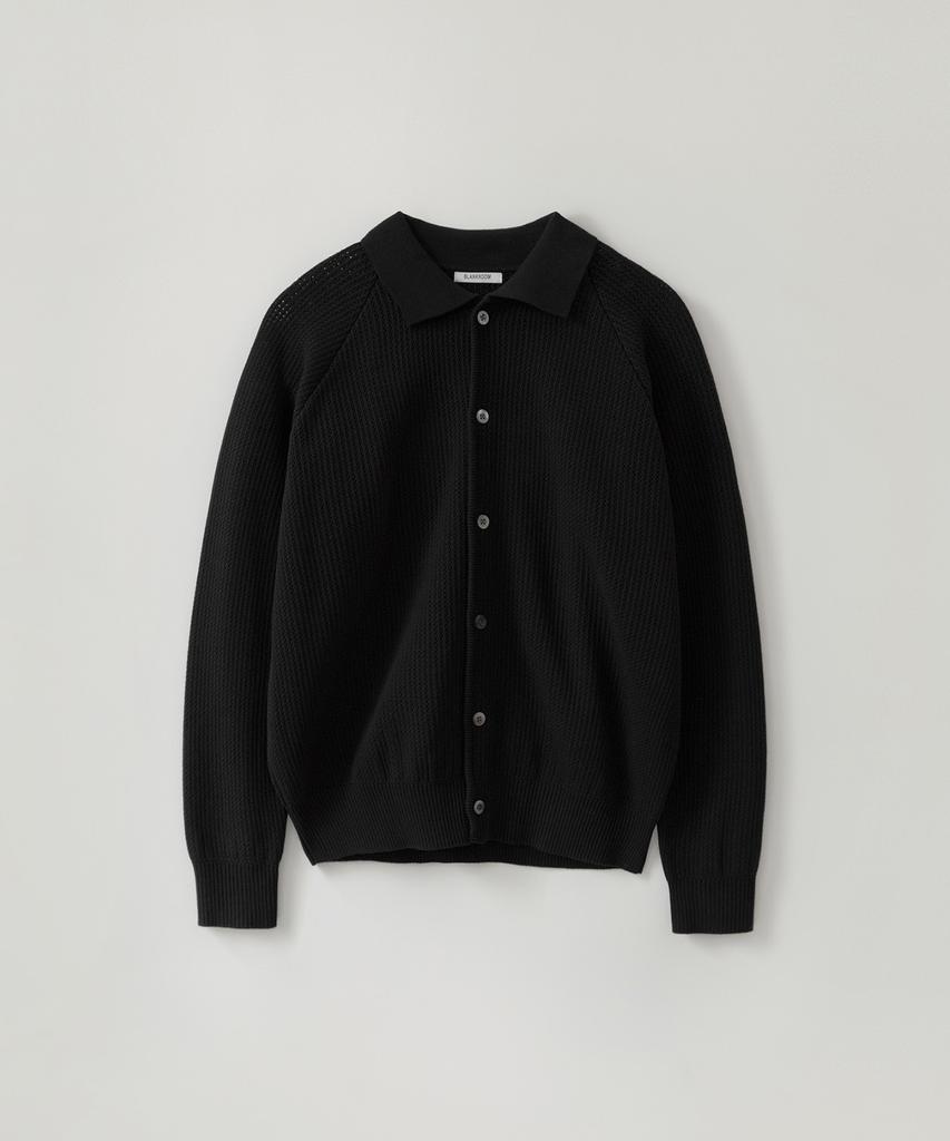 Blankroom Raglan Collar Cardigan_Black