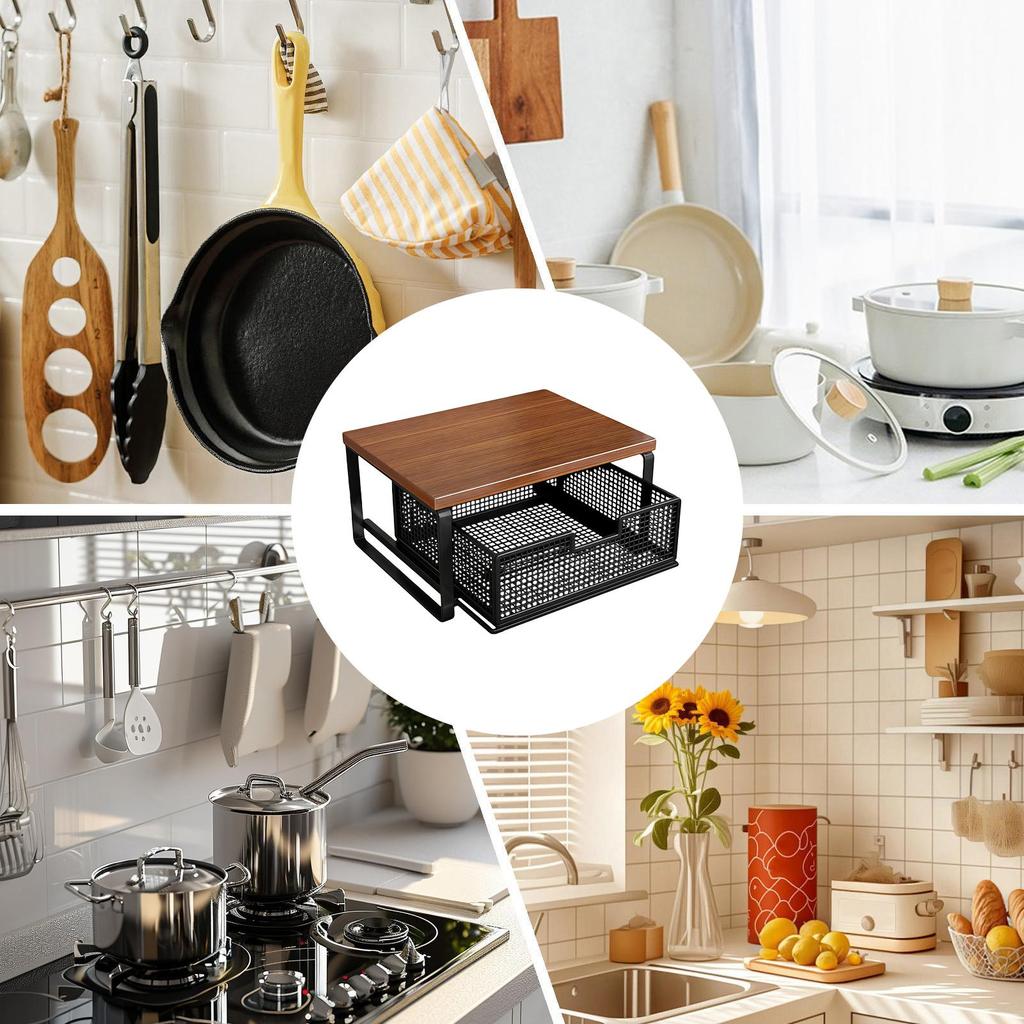 Support d'imprimante Gain de place Double étage Bureau Support d'imprimante Bureau Rangement Pour Maison École Comptoir de cuisine Poste de travail Atelier
