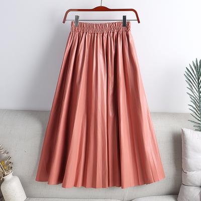 High Waist Spring and Autumn Women Casual Long Skirt Women's Half Medium Pleated Skirt Female Skirt