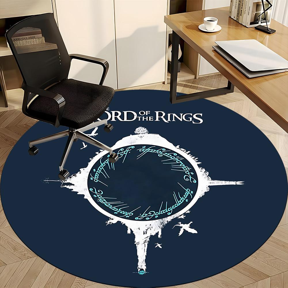 1pc Lord of the Rings Office Round Area Rug, Indoor Mat Suitable For Office, Under Office Chairs Bedroom Living Room Home Decor, Room Deco