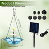 Solar Powered Hanging Bird Bath Fountain Solar Power Cascade Hanging Birdbath for Outdoor Garden Backyard Patio Lawn (Blue or