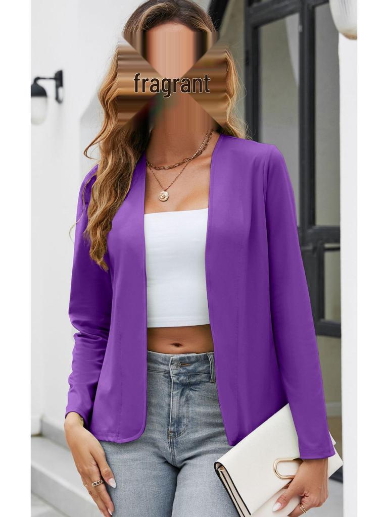2023 Bestseller Slim Fit Long Sleeve Collarless Cardigan Blazer Jacket