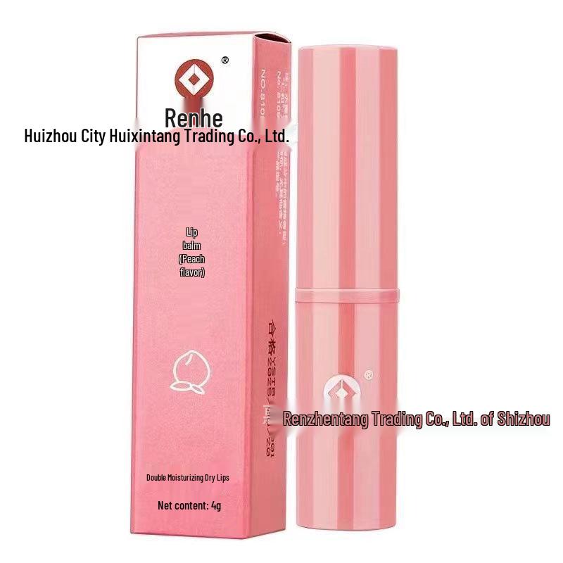 Renhe Lip Balm 4g - Moisturizing & Hydrating Care for Dry, Chapped Lips in Peach & Mint Flavors.