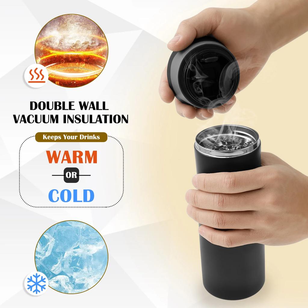 700ML Stainless Steel Insulated Coffee Mug Insulated Travel Mug with Lid Sealing Thermal Drinking Cup for Home Car Travel Office