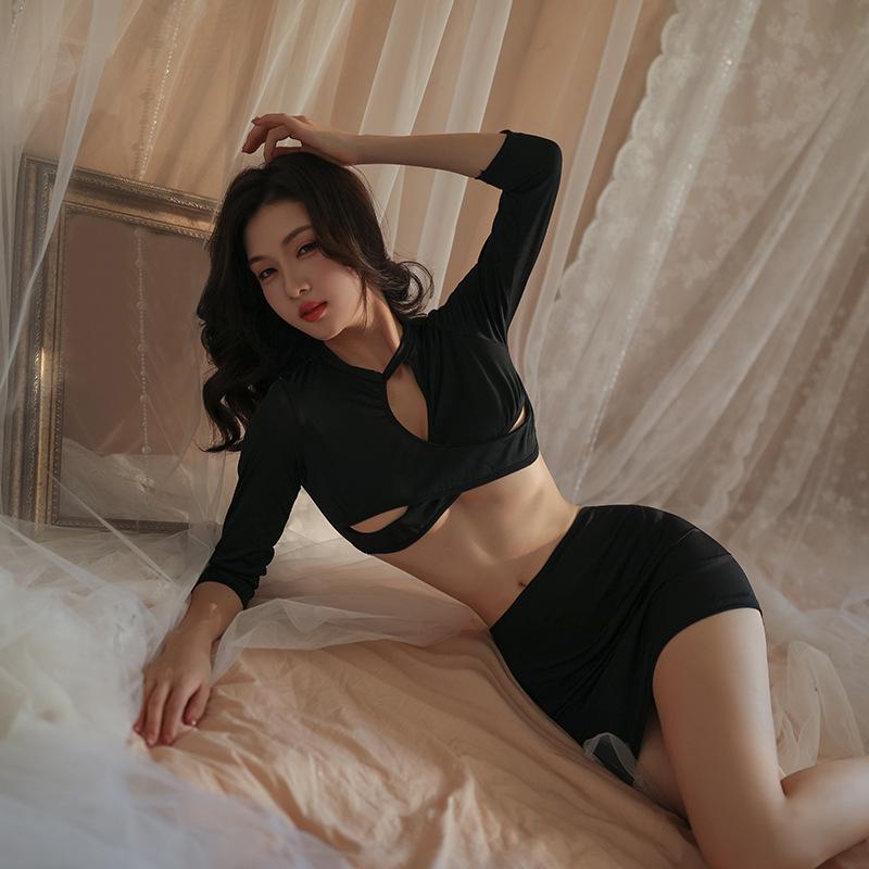 Sexy Uniform Seduction Secretary Hip Skirt Suit New Sexy Tight Women's Lingerie Cosplay Cross-leakage