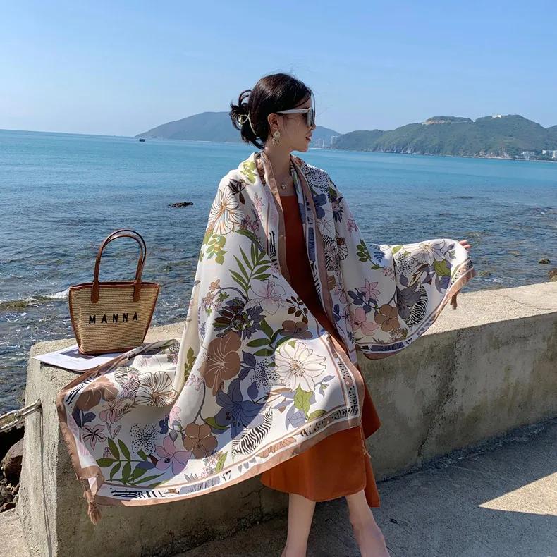 90x180cm Bikini Bathing Swimwear Cover Up Sarong Wrap Scarf Twill Cotton Pareo Beach Cover-Ups Women Large Beach Dress