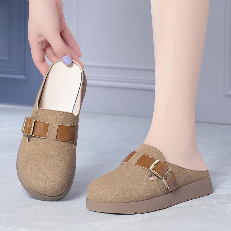 Lazy Slip-on Women's Spring and Summer Sandals, Closed-toe Slippers, Soft-soled Women's Shoes, Thick-soled Casual Shoes