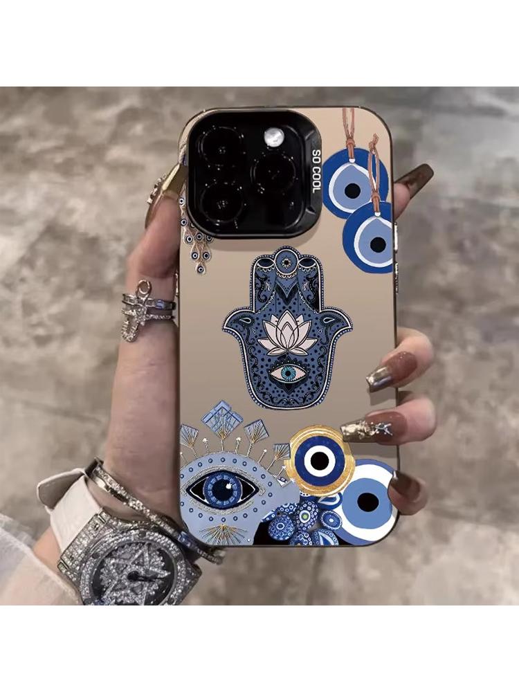 Super Cool Blue Eye Totem Phone Case For iPhone 16 15 14 13 12 11 Pro Max XR XS MAX 78Plus MINI Y2K Fashion Anti Fall Back Cover