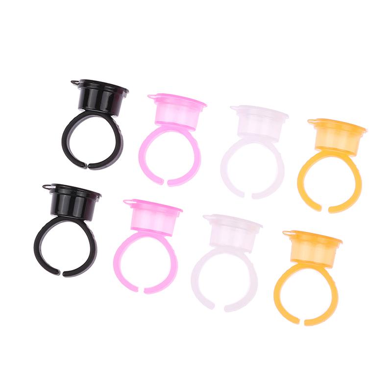 50Pcs Tattoo Pigment Ink Ring Cup Holder With Lid Cover Cap For Microblading