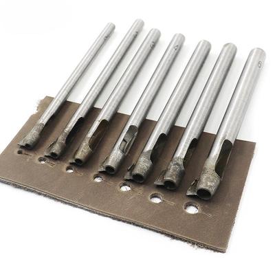 7 Pezzi Punzone per Cinture Punzone Domestico per Pelle Punzone a Bocca Dritta a Bocca Dritta Punzone Rotondo Punzone per Articoli in Pelle