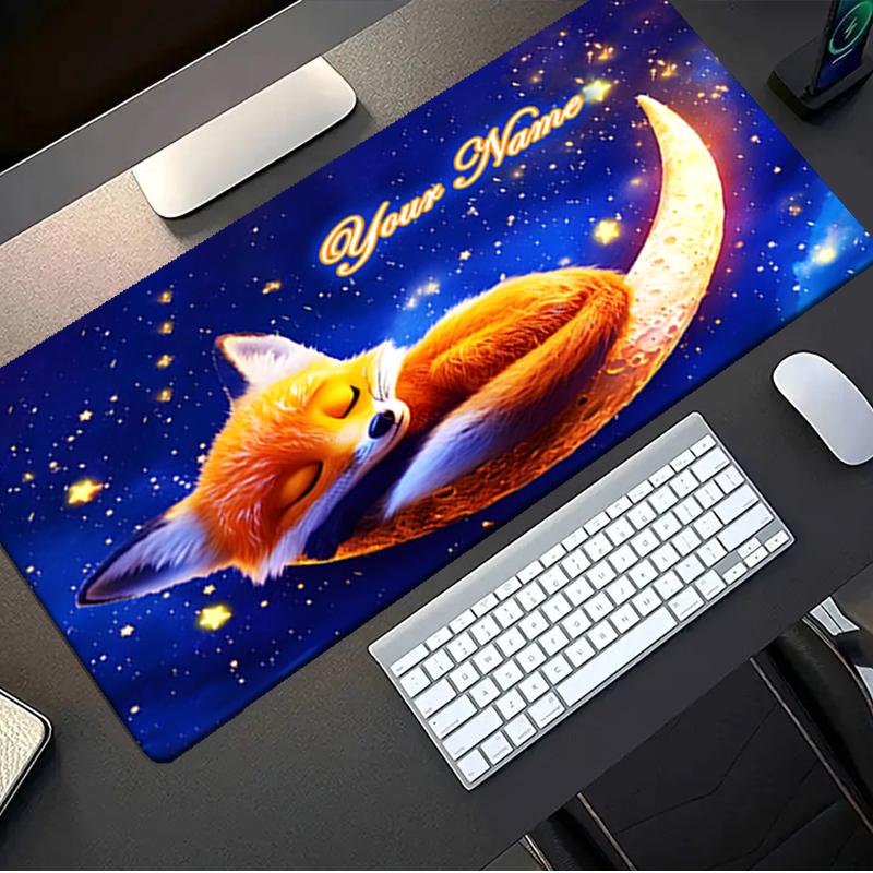 1PC Custom Name "Fox Dreams Stars" Mouse pad, keyboard and mouse desk pad, for computer notebook Birthday Gift For Any Room Or Office