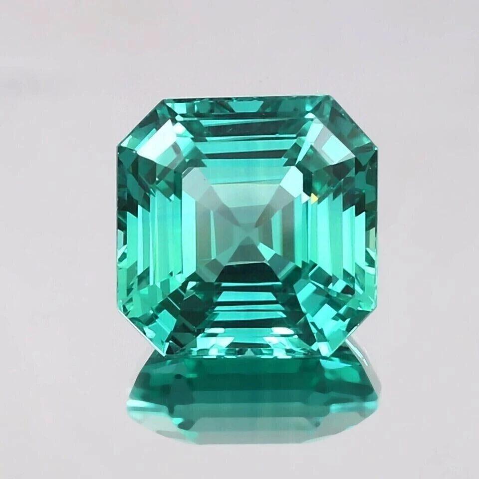 Natural Green Sapphire 10+ Ct Asscher Cut Certified Fabulous Loose Gemstone