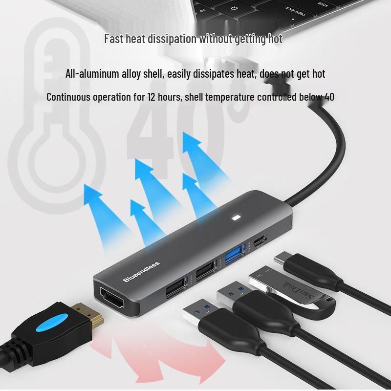 USB-C Hub: 4K HDMI, USB 3.0, Card Reader, Dock for Laptop/Tablet