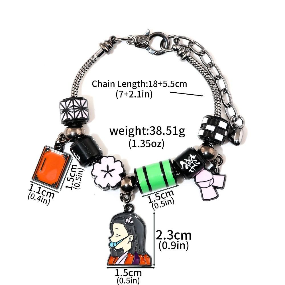 Anime Demon Slayer Kimetsu No Yaiba Bracelet DIY Beaded Cartoon Character Pendant Hand Dress Cosplay Props Fan Gift Jewelry