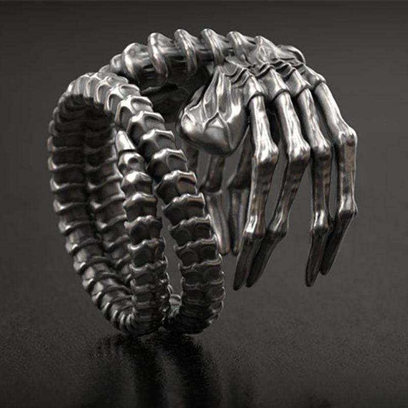 Accessories Punk Biker Style Men'S Domineering Skull Claw Ring Exaggerated Personality Pop Ring