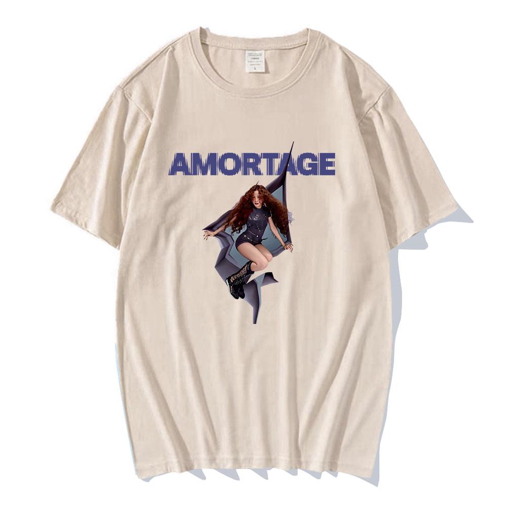 Streetwear Korejská zpěvačka JISOO AMORTAGE Tričko Pánské oblečení Hip Hopová trička Ležérní Pánská Dámská Bavlněná trička Hip Hopová Módní Trička