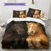Cartoon-Muster Bettwäsche Steppbett-Set Bettbezug Kissenbezug Heimdekoration Geburtstagsgeschenk (1 Bettbezug + 2 Kissenbezüge, ohne Füllung)
