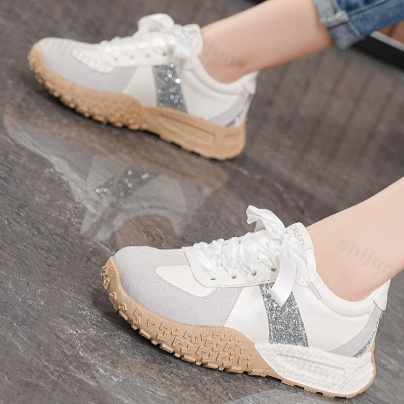 Damen Plateausneaker Herbst Neu Komfort Rutschfest Verschleißfest Laufschuhe Mode Schnürung Höhensteigerung Freizeitschuhe