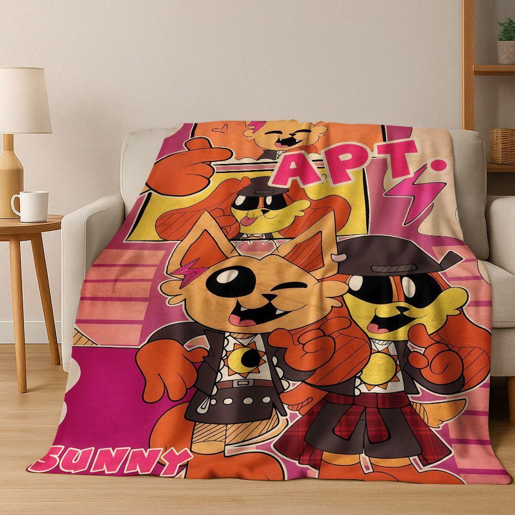 Cartoon S-Smiling C-Critters Craftycorn Catnap Art Flannel Blanket,Cozy Soft Throw Blanket for Home Bedroom Bed Sofa Cover Gift
