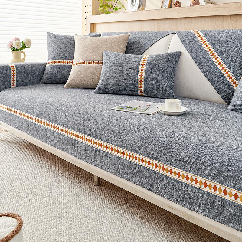 Sofa Cushion Four Seasons Universal Light Luxury Backrest Towel Modern Cushion High-End Summer Sky Sofa Cover Cover Cloth Cushion