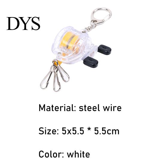 Fly Fishing Tool Key Chain Portable Anti-lost Steel Wire Holder Retractable Reel Keyring for Fisherman Accessories