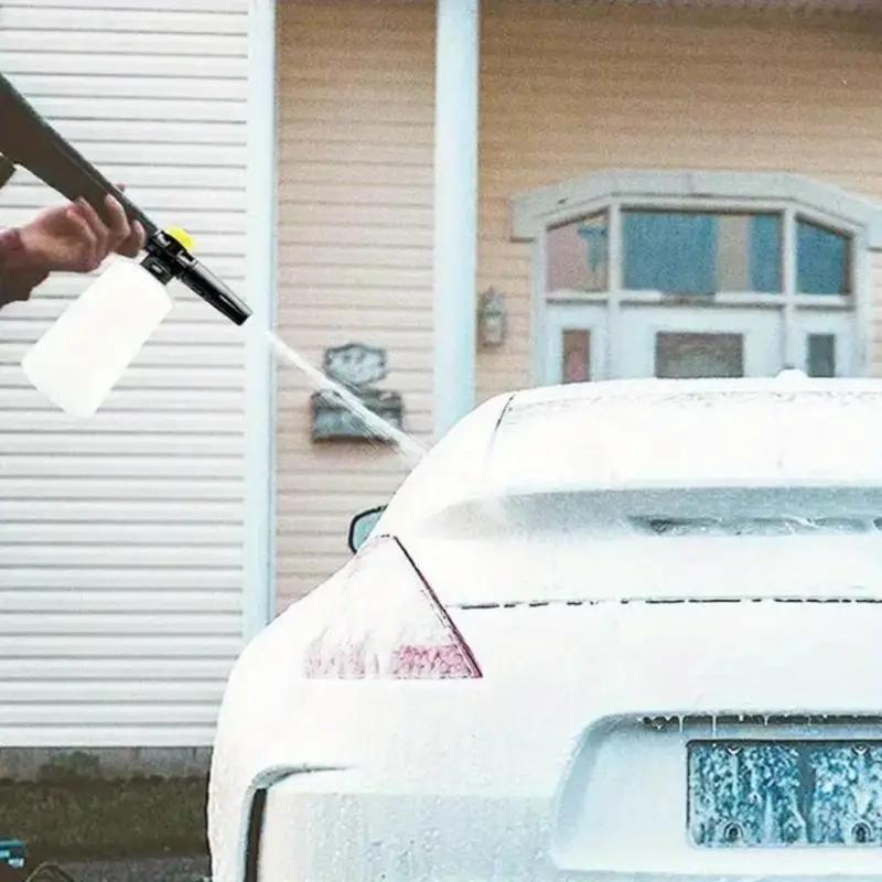 1 PC Black and Yellow Thick handle Foam Cannon 1000 ML Transparent Bottle Snow Foam Lance Washer kit, Pressure Car Washer Access