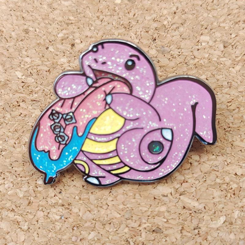 Squirtle Glitter Powder Hard Enamel Pins Brooch Collecting Lapel Badges Men Women Fashion Jewelry Gifts Adorn Backpack
