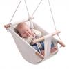 Baby Swing 30 kg Weight Capacity 3 Modes Canvas Hammock Swing White, for Indoor and Outdoor, 5-Point Harness and Tree Straps, Wooden Hanging Seat with
