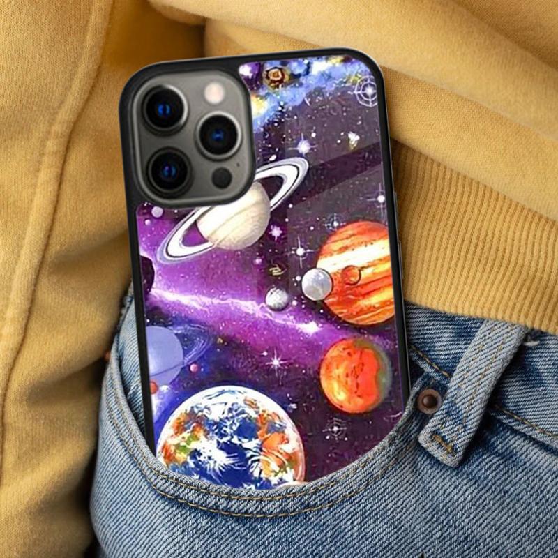 Moon Stars Space Soft Phone Case for iPhone 17 Air 16e Pro Max 15 Pro 13 14 Plus 11 12 MagSafe Magnetic Coque