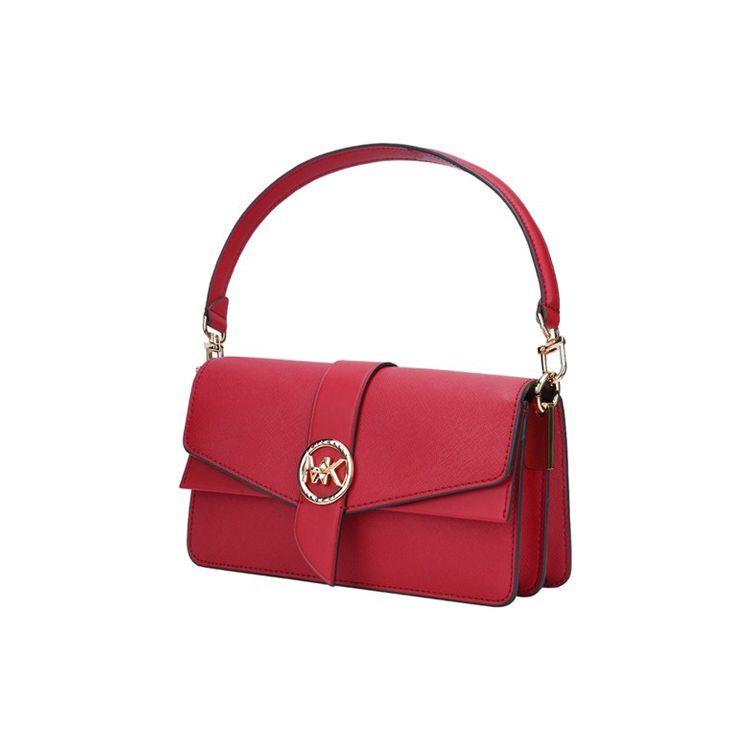Michael Kors Greenwich Classic Solid Design Commuter Fashion Leather Tote Bag Women Handbags Red 30H1GGRL2L-602