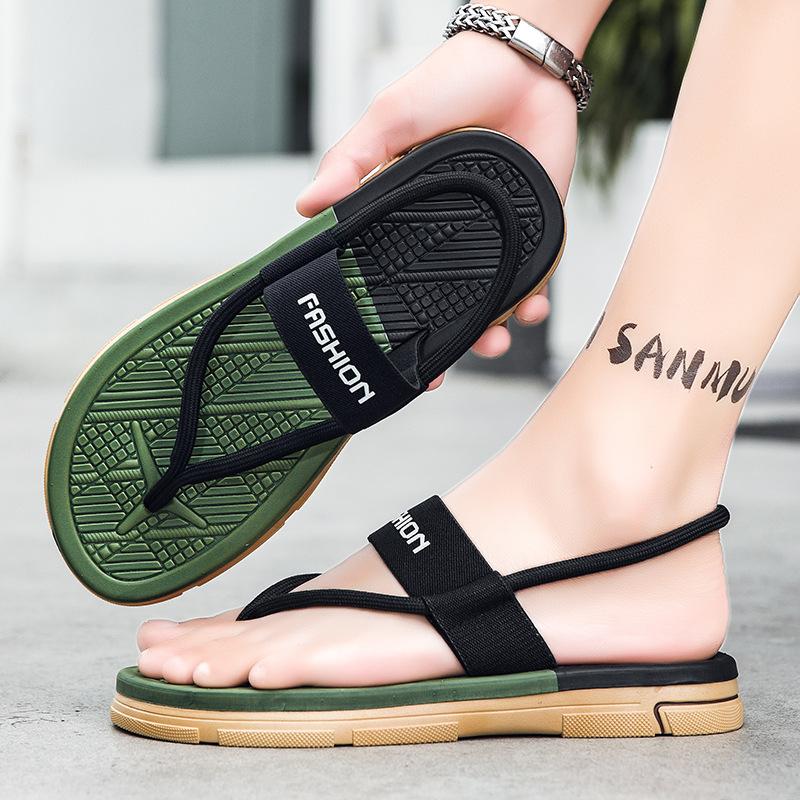 

2025 new summer sandals men s non-slip and light outer wear soft-soled beach shoes comfortable one shoe two wear cool slippers 45
