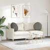 Seat Cushion 2 pcs Light Grey Ø50 x 19 cm Cord Fabric