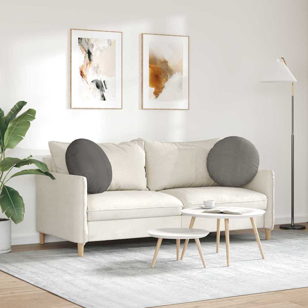 Seat Cushion 2 pcs Light Grey Ø50 x 19 cm Cord Fabric