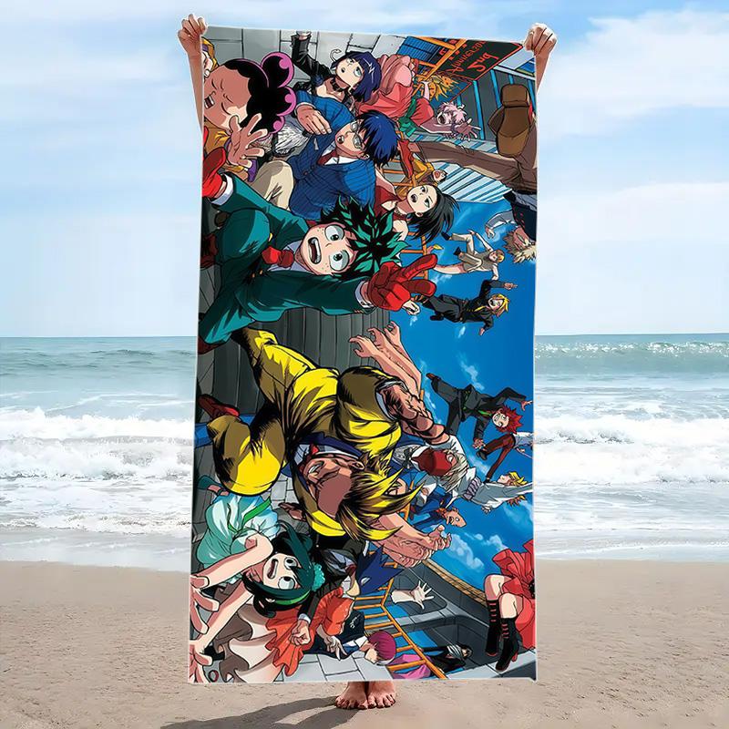 My Hero Academia Print Beach Towel, Large Soft Quick Dry Towel for Beach Camping Swimming