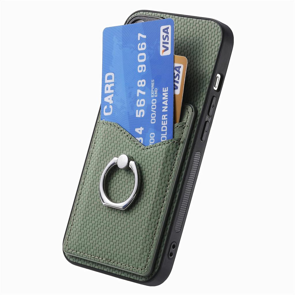 For Samsung Galaxy A34 5G Case with Card Holder Ring Kickstand PU Leather Coated PC+TPU Back Cover