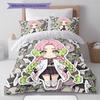 Demon Slayer Pattern Bedding,Quilt Set Quilt Cover Pillowcase Home Birthday Gift (1 * Duvet Cover + 2 * Pillowcase, Without Core)