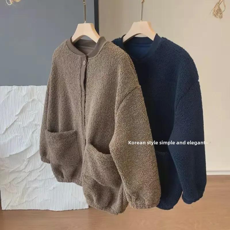 Damen High-End Imitat Lammfellmantel mit Polarfleece - Herbst/Winter 2024