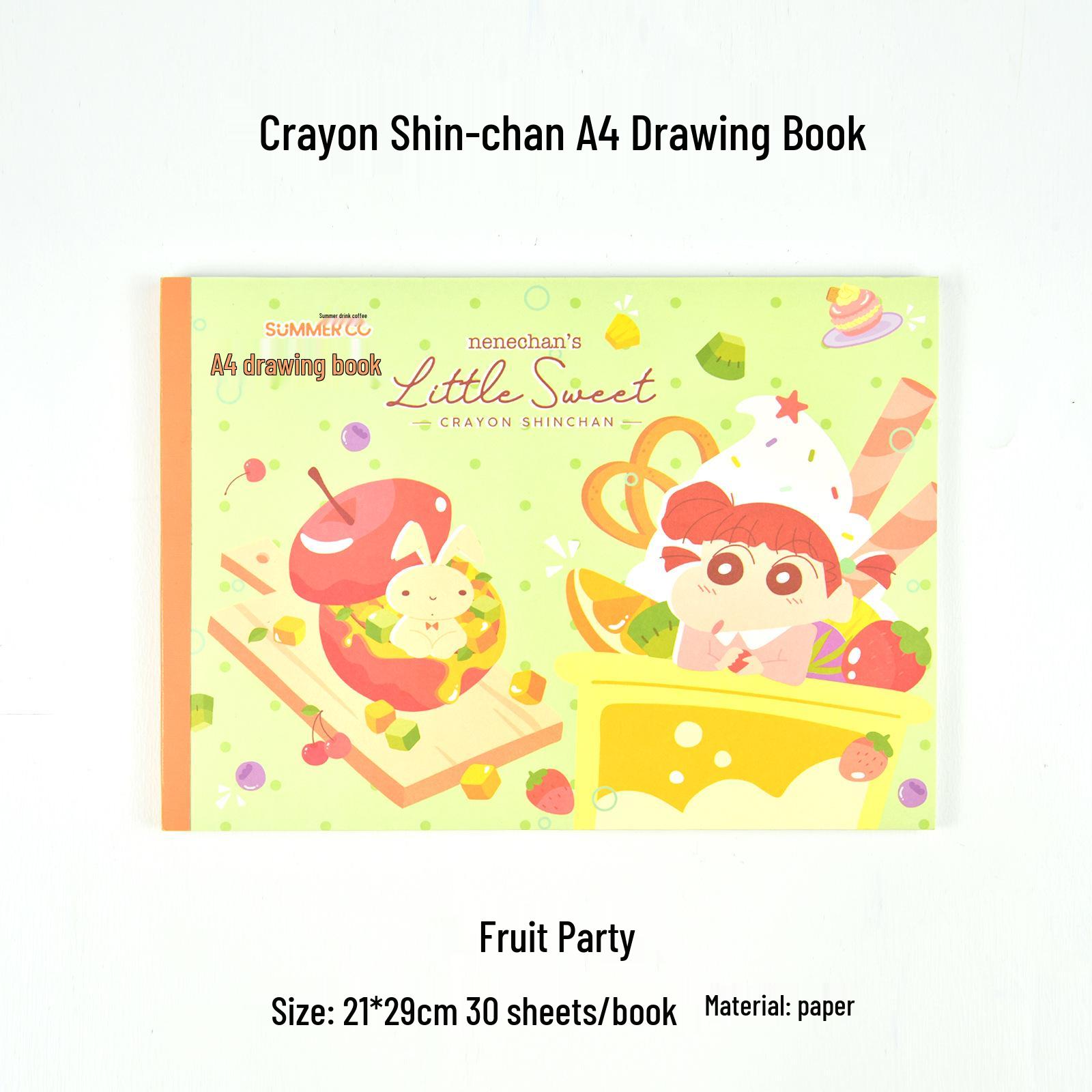 

Crayon Shin-chan Official A4 Thick Drawing Book for Kids - Cute Cartoon Blank Sketchpad