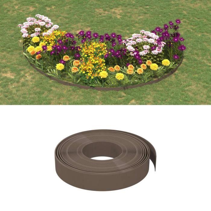 VidaXL Garden Edging 5 Pcs Brown 10 M 10 Cm Polyethylene 3155439