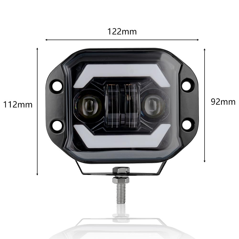 5" Inch Spotlight Flush Mount LED Work Light Bar H4 Off Road 4X4 Headlight Atv Niva Lada JK TJ Car 12V 24V LED Driving Fog Lamp