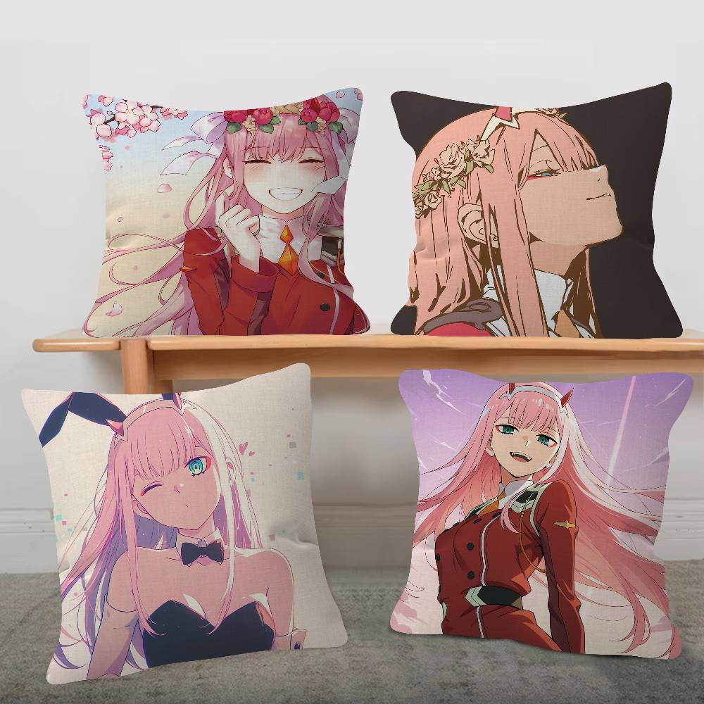 Anime DARLING In The FRANXX Cartoon Series Square Pillowcase Soft Waist Sofa Cushion Cover Bedroom Room Pillowcase