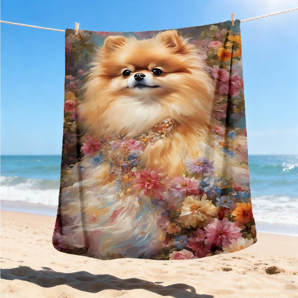 1pc Floral Dress Outdoor Flannel Blanket , Machine Washable Perfect Gift for Birthday , Holiday Travel Accessory , Durable Material