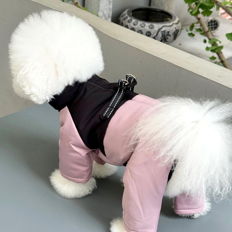 Cappotto in Cotone a Quattro Zampe per Animali Domestici Può Portare il Cane Vestiti per Cani Teddy Bichon Pomerania Yorkshire Terrier Cane Piccolo Abbigliamento Autunno e Inverno