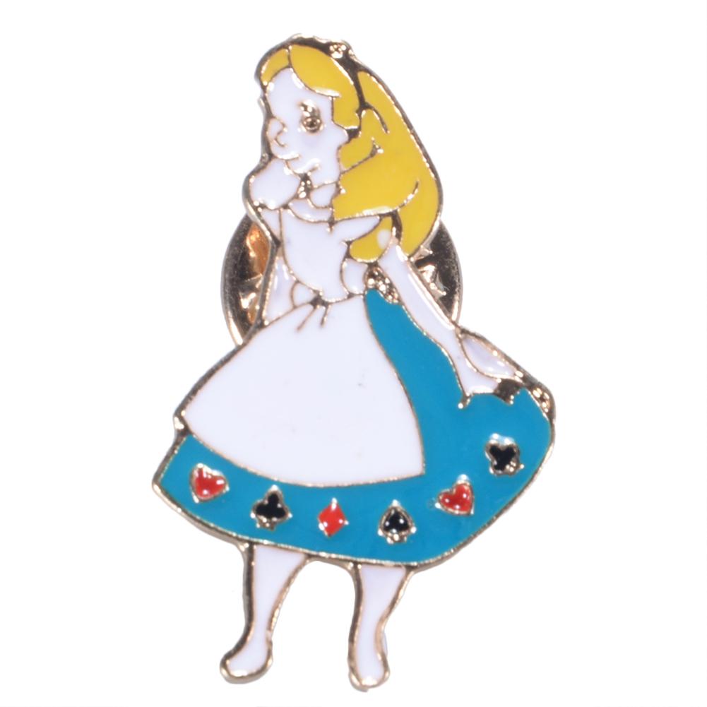 Clothes Trim Badge Cute Character of Alice in Wonderland Alloy Pin Brooch for Fashion Bag Accessories