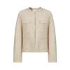 JZ Annakol Elegant Round Neck Drop Shoulder Wool Blend Jacket